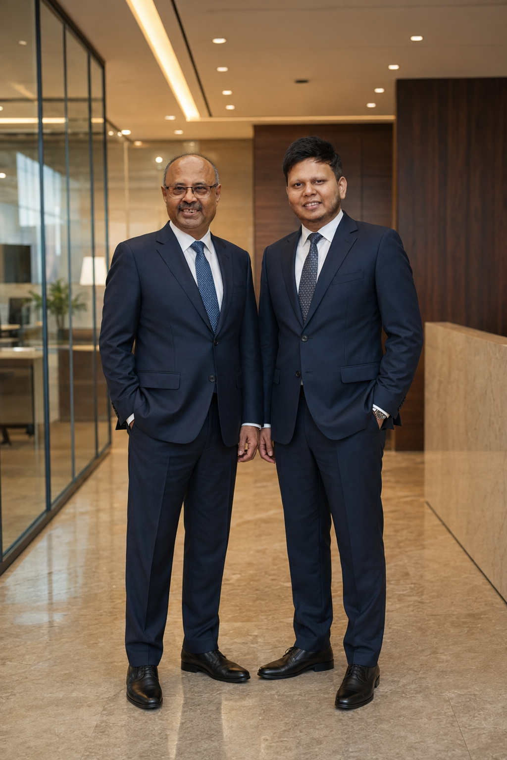 The founders of VaVi Wealth at their Bharuch office